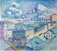 ARToPHIIU Immagini Moderni Murale Artistico Poster Stampe Quadri Piazza Zubowsky a Mosca Dalla finestra di Wassily Kandinsky per Decorazioni per la Casa 60x90cm