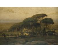 ARToPHIIU Immagini Moderni Murale Artistico Poster Stampe Quadri Pineta di Villa Barberini di George Inness per Decorazioni per la Casa 60x90cm