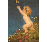 ARToPHIIU Immagini Moderni Murale Artistico Poster Stampe Quadri Putto e Farfalle di Arnold Bòcklin per Decorazioni per la Casa 60x90cm