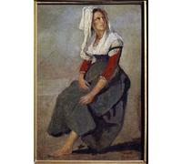 ARToPHIIU Immagini Moderni Murale Artistico Poster Stampe Quadri Ritratto italiana Maria De Sorre seduta con la testa alta Dipinto di Jean Baptiste Camille Corot per Decorazioni per la Casa 60x90cm