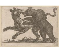 ARToPHIIU Immagini Moderni Murale Artistico Poster Stampe Quadri un animale che combatte contro una tigre di Antonio Tempesta per Decorazioni per la Casa 60x90cm