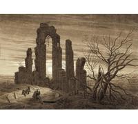ARToPHIIU Pittura su Tela Arte Notte d'inverno Vecchiaia e morte da Il ciclo delle ore del giorno e le età uomo Opera di Caspar David Friedrich per L'arredamento Della Camera da Letto 60x90cm