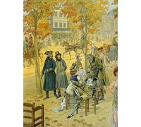 ARToPHIIU Pittura su Tela Arte Stampa su Tela Dipinto Jean Andoche Junot e Napoleone I Bonaparte camminano lungo Boulevard De Coblenz a Parigi per L'arredamento Della Camera da Letto 60x90cm