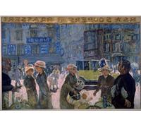 ARToPHIIU Pittura su Tela Arte Stampa su Tela Dipinto Place Clichy a Parigi Scena di strada dipinta dalla terrazza di un caffè Dipinto di Pierre Bonnard per L'arredamento Della Camera da Letto 60x90cm