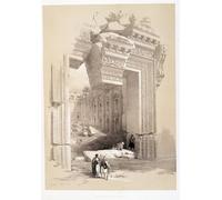 ARToPHIIU Poster Pittura Vintage Stampa Tela Poster Pittura Quadri su Tela Baalbek Gate in Libano Disegno realizzato in Terra Santa da David Roberts per la Decorazione Domestica dell'ufficio 60x90cm