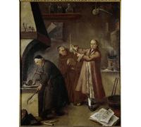 ARToPHIIU Poster Pittura Vintage Stampa Tela Poster Pittura Quadri su Tela il Laboratorio Alchimista di Pietro Longhi per la Decorazione Domestica dell'ufficio 60x90cm