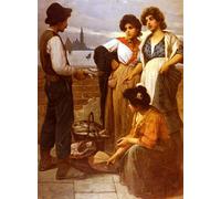 ARToPHIIU Poster Pittura Vintage Stampa Tela Poster Pittura Quadri su Tela il venditore di pesce di Pastega per la Decorazione Domestica dell'ufficio 60x90cm