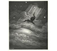 ARToPHIIU Poster Pittura Vintage Stampa Tela Poster Pittura Quadri su Tela Illustrazione di Miltons Paradise Lost Book III di Gustave Dore per la Decorazione Domestica dell'ufficio 60x90cm