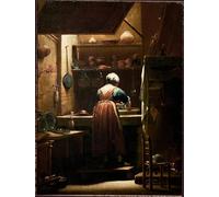 ARToPHIIU Poster Pittura Vintage Stampa Tela Poster Pittura Quadri su Tela la ragazza della cucina Dipinto di Giuseppe Maria Crespi per la Decorazione Domestica dell'ufficio 60x90cm
