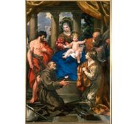 ARToPHIIU Poster Pittura Vintage Stampa Tela Poster Pittura Quadri su Tela Lady col Bambino e San Battista Felice da Cantalice di Pietro Da Cortona per la Decorazione Domestica dell'ufficio 60x90cm