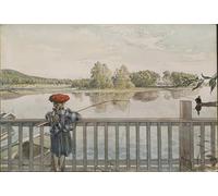 ARToPHIIU Poster Pittura Vintage Stampa Tela Poster Pittura Quadri su Tela Lisbeth Angling di Carl Larsson per la Decorazione Domestica dell'ufficio 60x90cm
