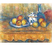 ARToPHIIU Poster Pittura Vintage Stampa Tela Poster Pittura Quadri su Tela Natura morta con bottiglia zuccheriera e frutta di Paul Cézanne per la Decorazione Domestica dell'ufficio 60x90cm