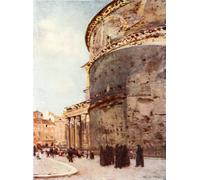 ARToPHIIU Poster Pittura Vintage Stampa Tela Poster Pittura Quadri su Tela Pantheon una veduta laterale di Alberto Pisa per la Decorazione Domestica dell'ufficio 60x90cm