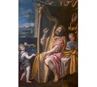 ARToPHIIU Poster Pittura Vintage Stampa Tela Poster Pittura Quadri su Tela Re Davide che suona l'arpa Domenico Zampieri del Domenichino per la Decorazione Domestica dell'ufficio 60x90cm