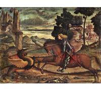 ARToPHIIU Poster Pittura Vintage Stampa Tela Poster Pittura Quadri su Tela San Giorgio e il drago di Vittore Carpaccio per la Decorazione Domestica dell'ufficio 60x90cm