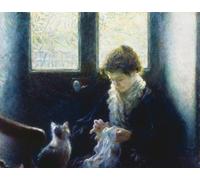 ARToPHIIU Poster Pittura Vintage Stampa Tela Poster Pittura Quadri su Tela Tempo di quiete di Plinio Nomellini per la Decorazione Domestica dell'ufficio 60x90cm