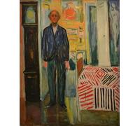 ARToPHIIU Poster Pittura Vintage Stampa Tela Poster Pittura Quadri su Tela Tra l'orologio e il letto di Edvard Munch per la Decorazione Domestica dell'ufficio 60x90cm