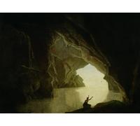 ARToPHIIU Poster su Tela Pittura Dipinto su Tela Classico una grotta nel golfo di Salernum con la figura di Giulia bandita dalla mostra di Wright di Derby per la Decorazione Della Parete 60x90cm