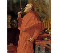 ARToPHIIU Quadri da Parete Pittura Quadri Su Tela Dipinto su Tela Placca raffigurante un cardinale che assaggia il profumo di un vino bianco di Eduard Von Grutzner per Decorazioni per la Casa 60x90cm