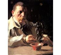 ARToPHIIU Quadri Stampe Pittura su Tela Arte Stampa su Tela Dipinto Autoritratto con fauno e ninfa di Anders Zorn per L'arredamento Della Camera da Letto 60x90cm