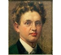 ARToPHIIU Quadri Stampe Pittura su Tela Arte Stampa su Tela Dipinto Autoritratto En Face con pince nez di Curt Herrmann per L'arredamento Della Camera da Letto 60x90cm