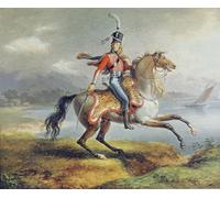 ARToPHIIU Quadri Stampe Pittura su Tela Arte Stampa su Tela Dipinto Autoritratto equestre di Louis Lejeune per L'arredamento Della Camera da Letto 60x90cm