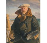 ARToPHIIU Quadri Stampe Pittura su Tela Arte Stampa su Tela Dipinto Autoritratto Michael Peter Ancher per L'arredamento Della Camera da Letto 60x90cm