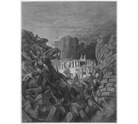 ARToPHIIU Quadri Stampe Pittura su Tela Arte Stampa su Tela Dipinto Bibbia la caduta delle mura di Gerico di Gustave Dore per L'arredamento Della Camera da Letto 60x90cm