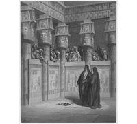 ARToPHIIU Quadri Stampe Pittura su Tela Arte Stampa su Tela Dipinto Bibbia Mosè e Aronne davanti al faraone di Gustave Dore per L'arredamento Della Camera da Letto 60x90cm