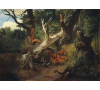 ARToPHIIU Quadri Stampe Pittura su Tela Arte Stampa su Tela Dipinto Caccia nell'Agro Pontino di Horace Vernet per L'arredamento Della Camera da Letto 60x90cm