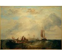 ARToPHIIU Quadri Stampe Pittura su Tela Arte Stampa su Tela Dipinto Entrata della Mosa: mercante di arance al bar che va a Tos di Mallord William Turner per L'arredamento Della Camera da Letto 60x90cm