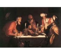ARToPHIIU Quadri Stampe Pittura su Tela Arte Stampa su Tela Dipinto i discepoli di Emmaus di Abraham Bloemaert per L'arredamento Della Camera da Letto 60x90cm