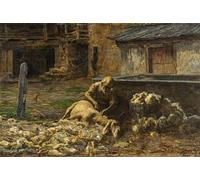 ARToPHIIU Quadri Stampe Pittura su Tela Arte Stampa su Tela Dipinto Il Reddito Del Pastore Segantini per L'arredamento Della Camera da Letto 60x90cm