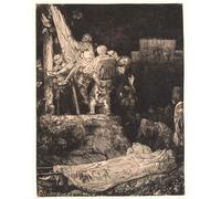 ARToPHIIU Quadri Stampe Pittura su Tela Arte Stampa su Tela Dipinto la Deposizione dalla Croce di Rembrandt Van Rijn per L'arredamento Della Camera da Letto 60x90cm
