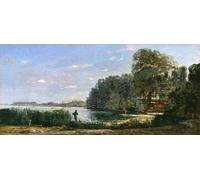 ARToPHIIU Quadri Stampe Pittura su Tela Arte Stampa su Tela Dipinto le rive della Senna a St. Ouen di Paul Camille Guigou per L'arredamento Della Camera da Letto 60x90cm