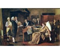ARToPHIIU Quadri Stampe Pittura su Tela Arte Stampa su Tela Dipinto Mozart dirige il suo Requiem sul letto di morte di Mihály Munkácsy per L'arredamento Della Camera da Letto 60x90cm
