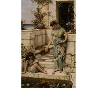 ARToPHIIU Quadri Stampe Pittura su Tela Arte Stampa su Tela Dipinto Nutrire il pesce rosso di William Stephen per L'arredamento Della Camera da Letto 60x90cm