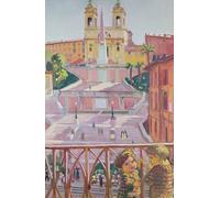 ARToPHIIU Quadri Stampe Pittura su Tela Arte Stampa su Tela Dipinto Piazza di Spagna e la Chiesa di Trinità Dei Monti di Maurice Denis per L'arredamento Della Camera da Letto 60x90cm