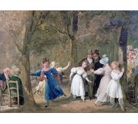 ARToPHIIU Quadri Stampe Pittura su Tela Arte Stampa su Tela Dipinto Riunione nei Giardini del Lussemburgo di Louis Leopold Boilly per L'arredamento Della Camera da Letto 60x90cm
