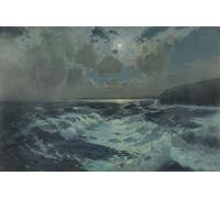 ARToPHIIU Quadri Stampe Pittura su Tela Arte Stampa su Tela Dipinto The Reef St Ives Bay Cornovaglia di Albert Julius Olsson per L'arredamento Della Camera da Letto 60x90cm