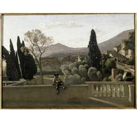 ARToPHIIU Quadri Stampe Pittura su Tela Arte Stampa su Tela Dipinto Tivoli i Giardini di Villa D'Este di Jean Baptiste Camille Corot per L'arredamento Della Camera da Letto 60x90cm
