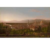ARToPHIIU Quadri Stampe Pittura su Tela Arte Stampa su Tela Dipinto Veduta di Firenze Da San Miniato di Cole per L'arredamento Della Camera da Letto 60x90cm