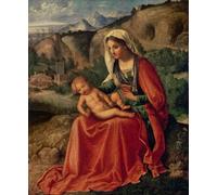 ARToPHIIU Quadri Stampe Pittura su Tela Arte Stampa su Tela Dipinto Virgin and Child in a Landscape by Giorgione Da Castelfranco per L'arredamento Della Camera da Letto 60x90cm
