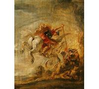 ARToPHIIU Stampa Tela Poster Pittura Quadri su Tela Bellerofonte in sella a Pegaso che combatte contro la Chimera di Peter Paul Rubens per la Decorazione Domestica dell'ufficio 60x90cm