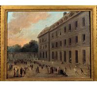 ARToPHIIU Stampa Tela Poster Pittura Quadri su Tela Ricreazione dei prigionieri a Saint Lazare the Balloon Part Painting di Hubert Robert per la Decorazione Domestica dell'ufficio 60x90cm