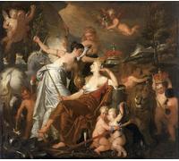 ARToPHIIU Stampa Tela Poster Pittura Quadri su Tela una defunta principessa che personifica la pace che incorona la gloria di John Downman per la Decorazione Domestica dell'ufficio 60x90cm