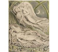 ARToPHIIU Stampe Quadri Poster su Tela Pittura Dipinto su Tela Classico al paradiso perduto di Milton William Blake per la Decorazione Della Parete 60x90cm