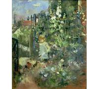 ARToPHIIU Stampe Quadri Poster su Tela Pittura Dipinto su Tela Classico Bambino tra le malvarose di Berthe Morisot per la Decorazione Della Parete 60x90cm