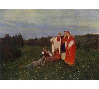 ARToPHIIU Stampe Quadri Poster su Tela Pittura Dipinto su Tela Classico Canzone di primavera di Konstantin Alekseevich Korovin per la Decorazione Della Parete 60x90cm