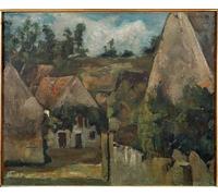 ARToPHIIU Stampe Quadri Poster su Tela Pittura Dipinto su Tela Classico Carrefour Da Rémy Street ad Auvers di Paul Cézanne per la Decorazione Della Parete 60x90cm
